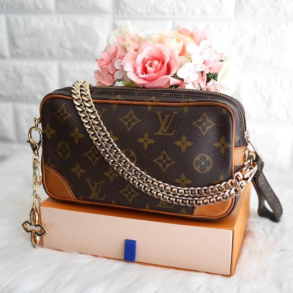 💖Authentic LV Marly Dragonne Clutch TH0920